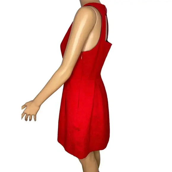 Moulinette Soeurs Anthropologie Red Dress size 6 Fit and Flare sleeveless - Picture 6 of 8